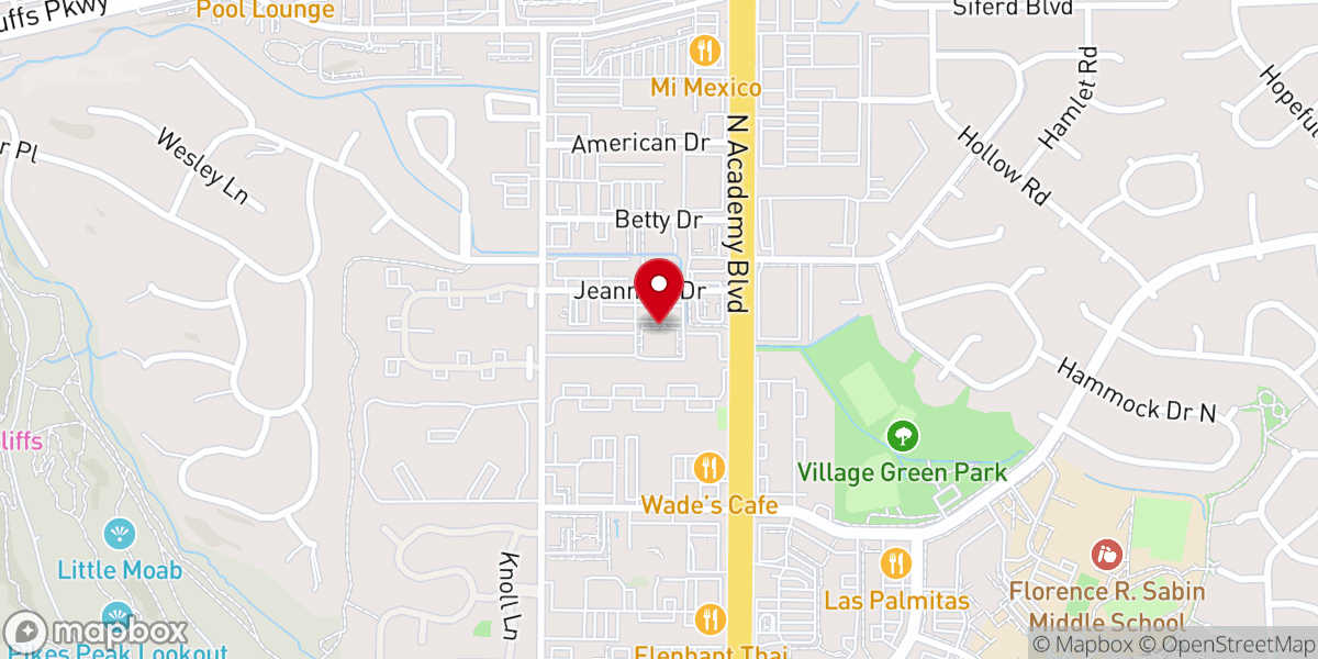 Map showing location of Encounter Church and Ministries Ofcolorado Springs Inc