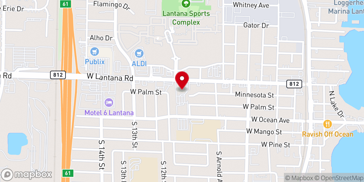 Map showing location of Latin Mass Society of the Palm Beaches