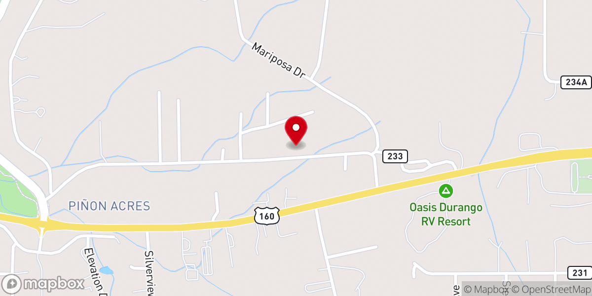 Map showing location of Durango Faith Fellowship