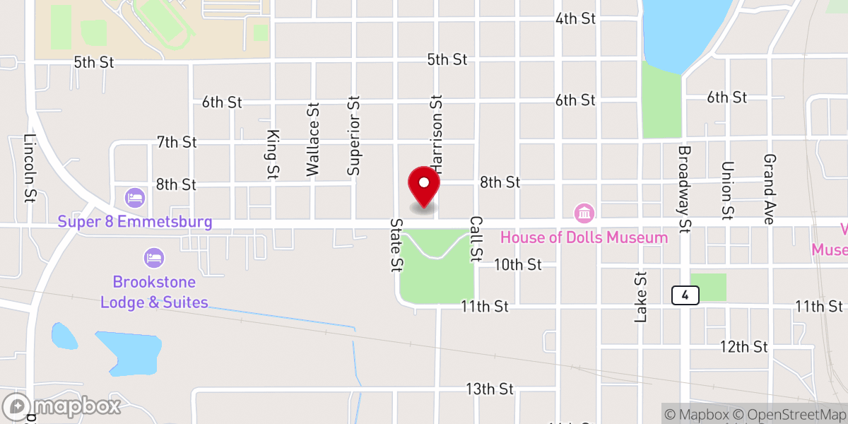 Map showing location of St Paul Lutheran Church