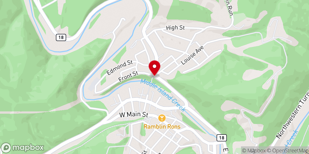 Map showing location of West Union Christian Church