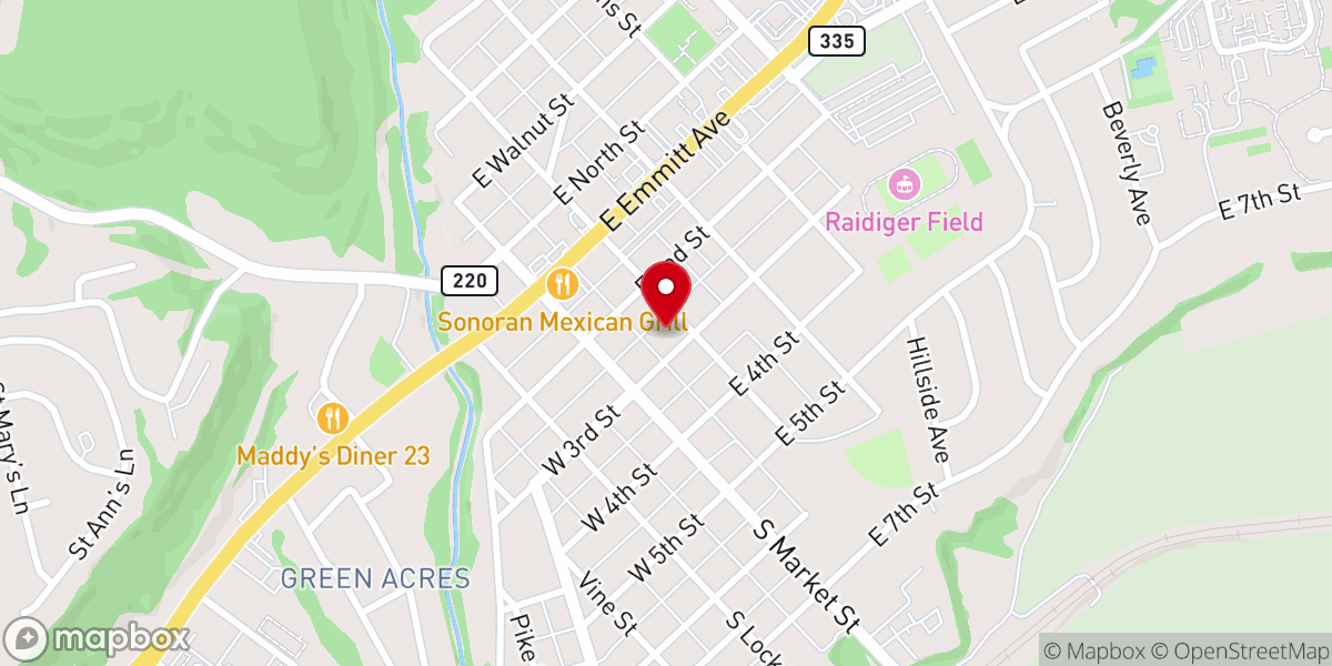 Map showing location of Grace United Methodist Church