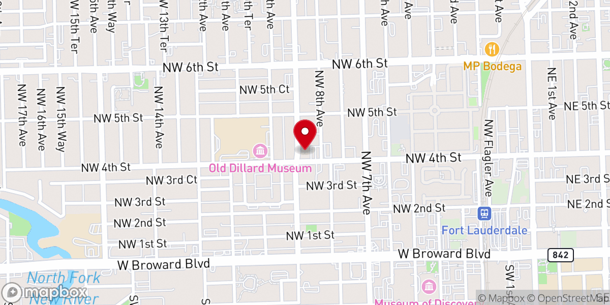 Map showing location of New Mount Olive Baptist Church