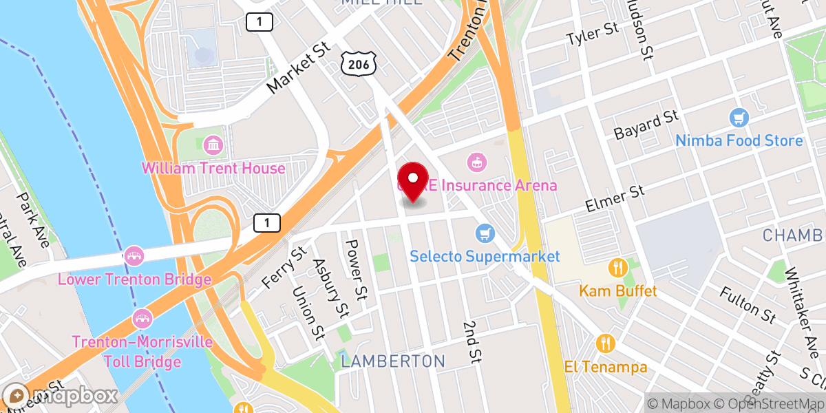 Map showing location of First Baptist Church