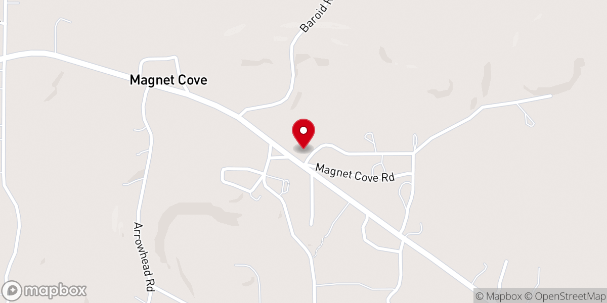 Map showing location of Magnet Cove United Methodist Church