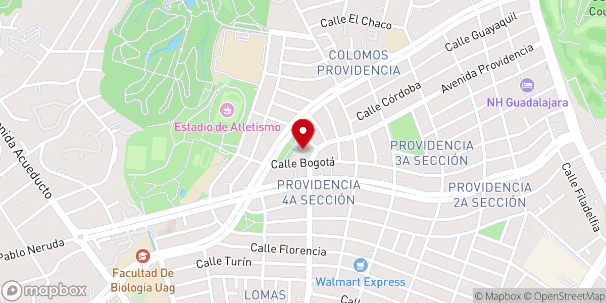 Map showing location of Parroquia de La Madre de Dios