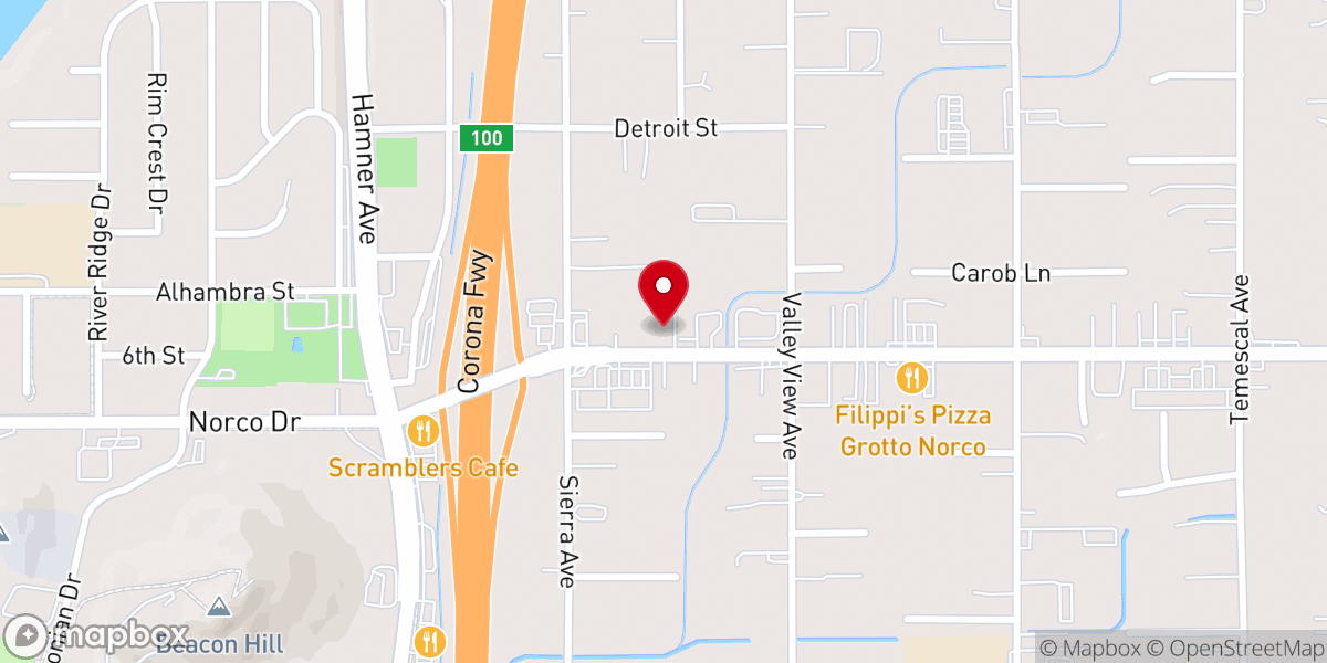 Map showing location of Norco Community Christian Church 諾可基督徒禮拜堂