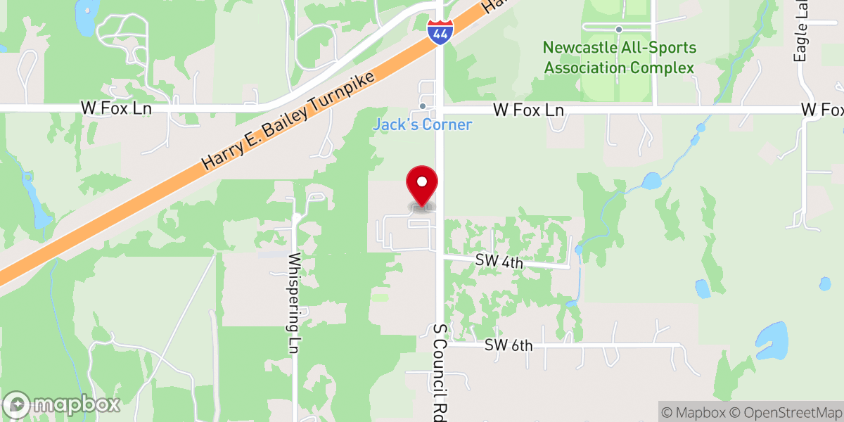 Map showing location of Woodland Hills Baptist Church