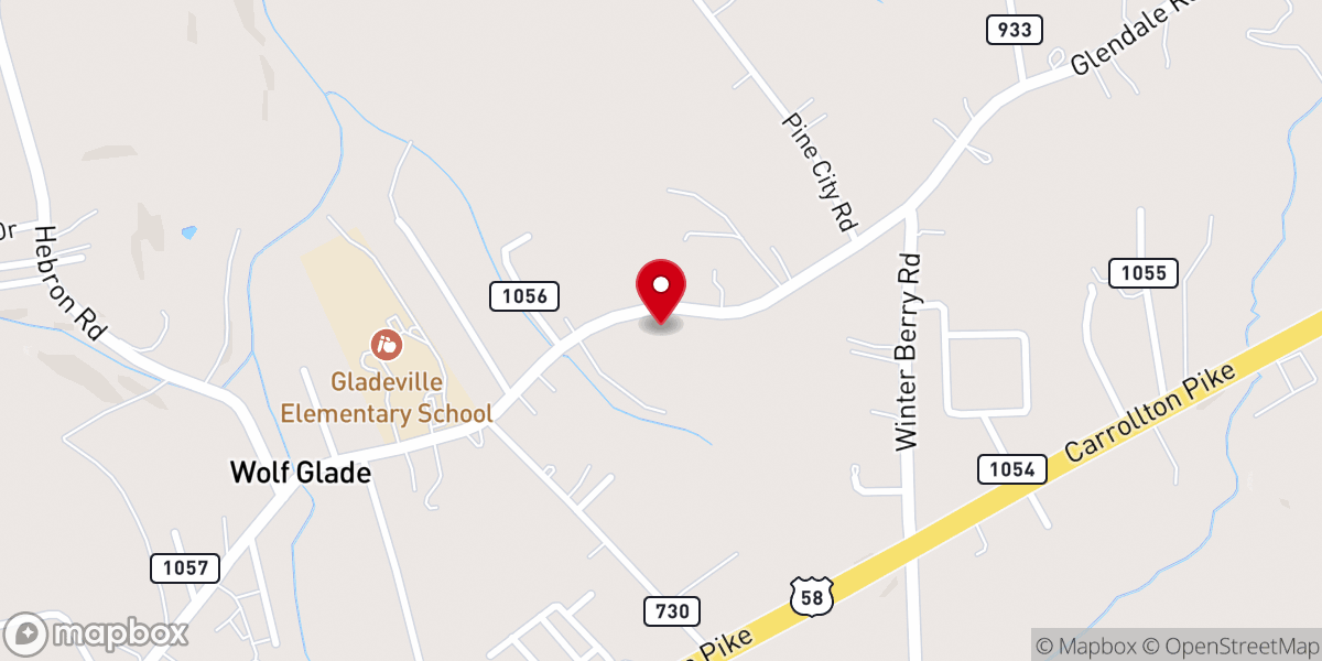 Map showing location of Full Gospel Revival Center