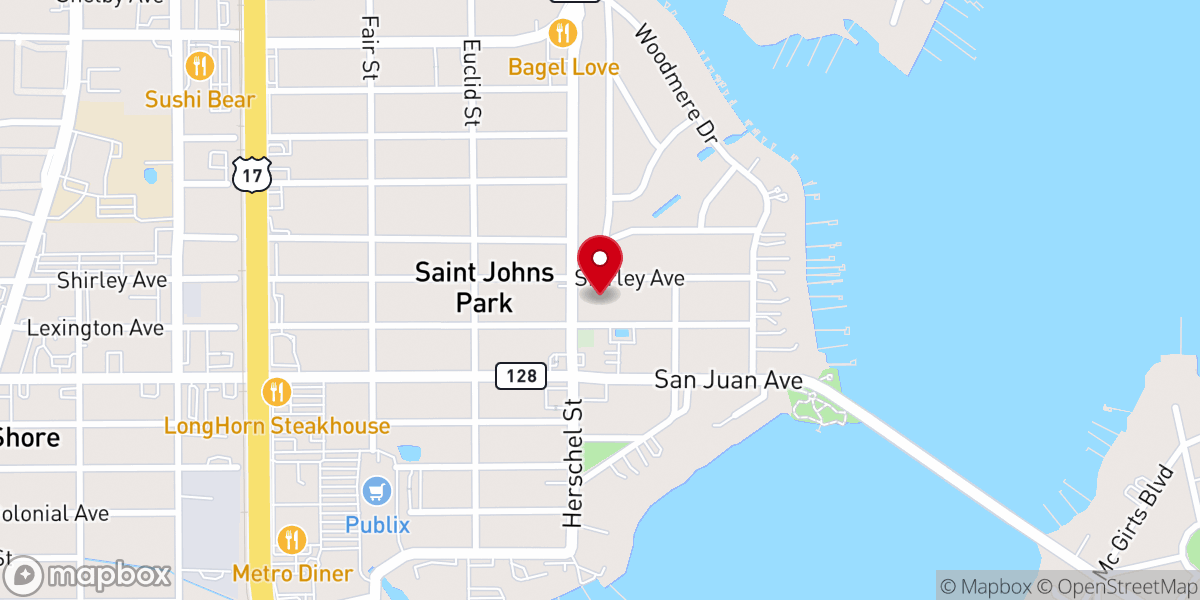 Map showing location of Saint Johns Presbyterian Church
