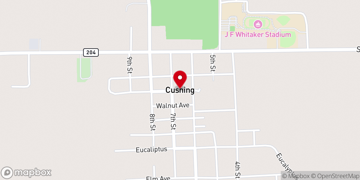 Map showing location of Hull Springs Baptist Church