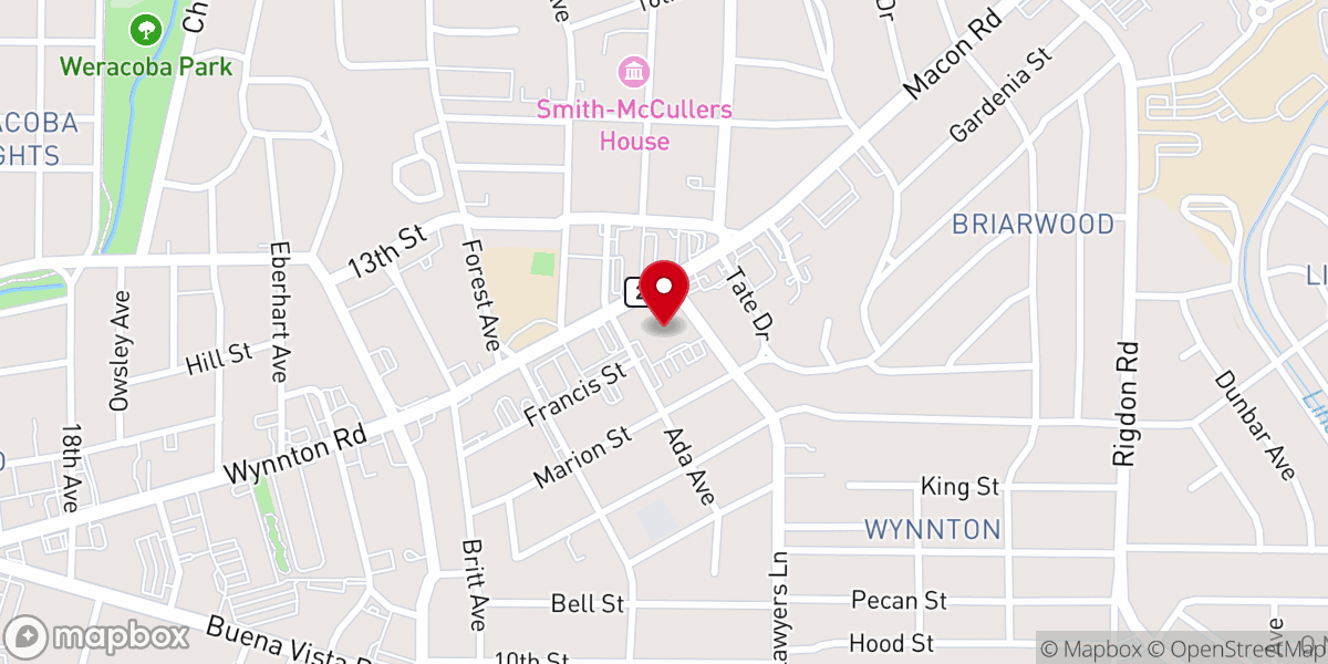 Map showing location of Wynnton Church