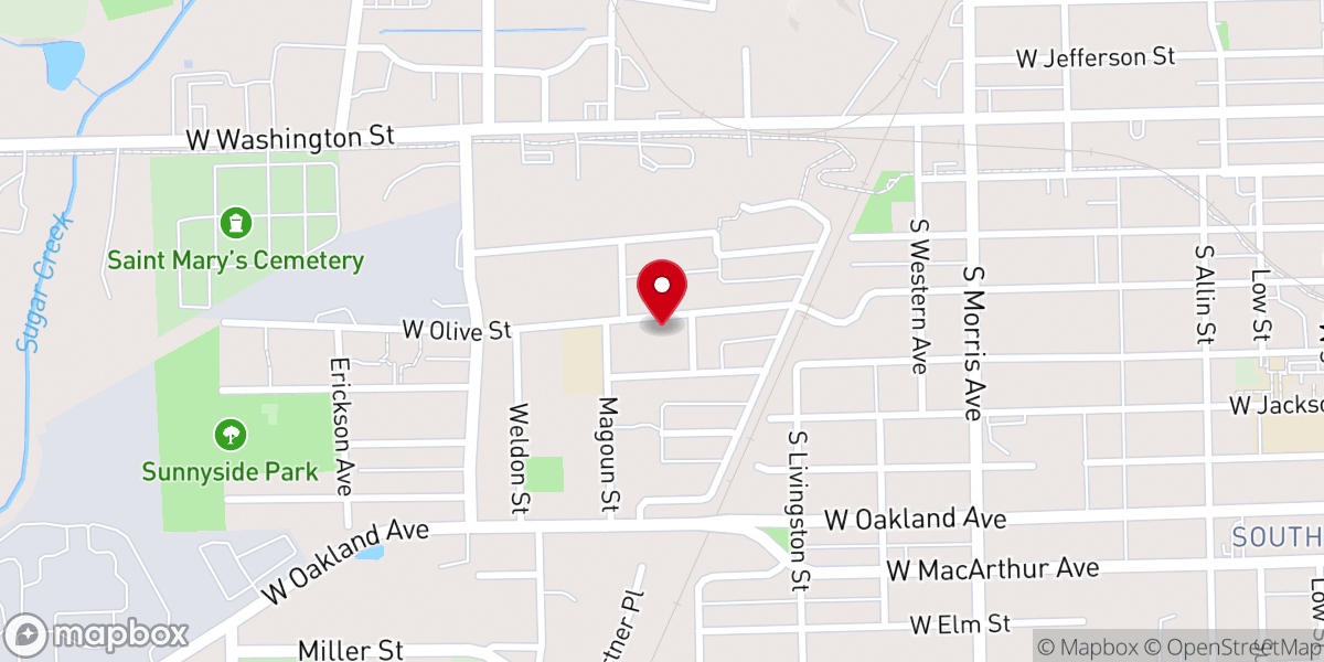 Map showing location of Faith United Methodist Church