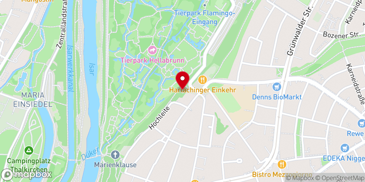 Map showing location of St. Anna Harlaching