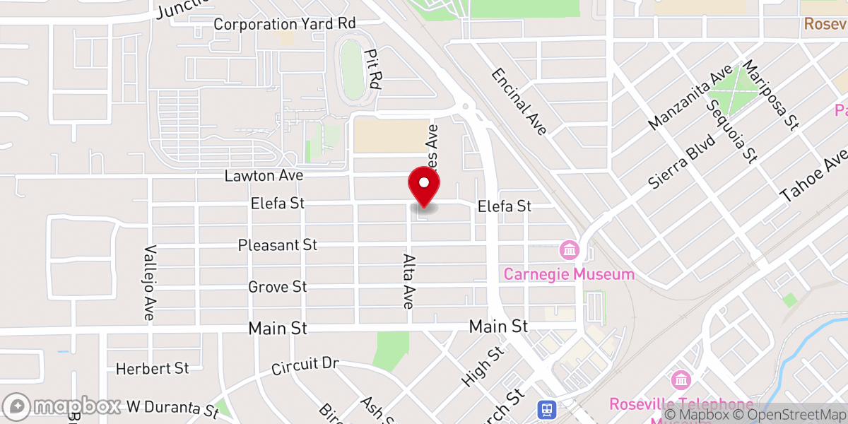 Map showing location of Roseville Christian Fellowship