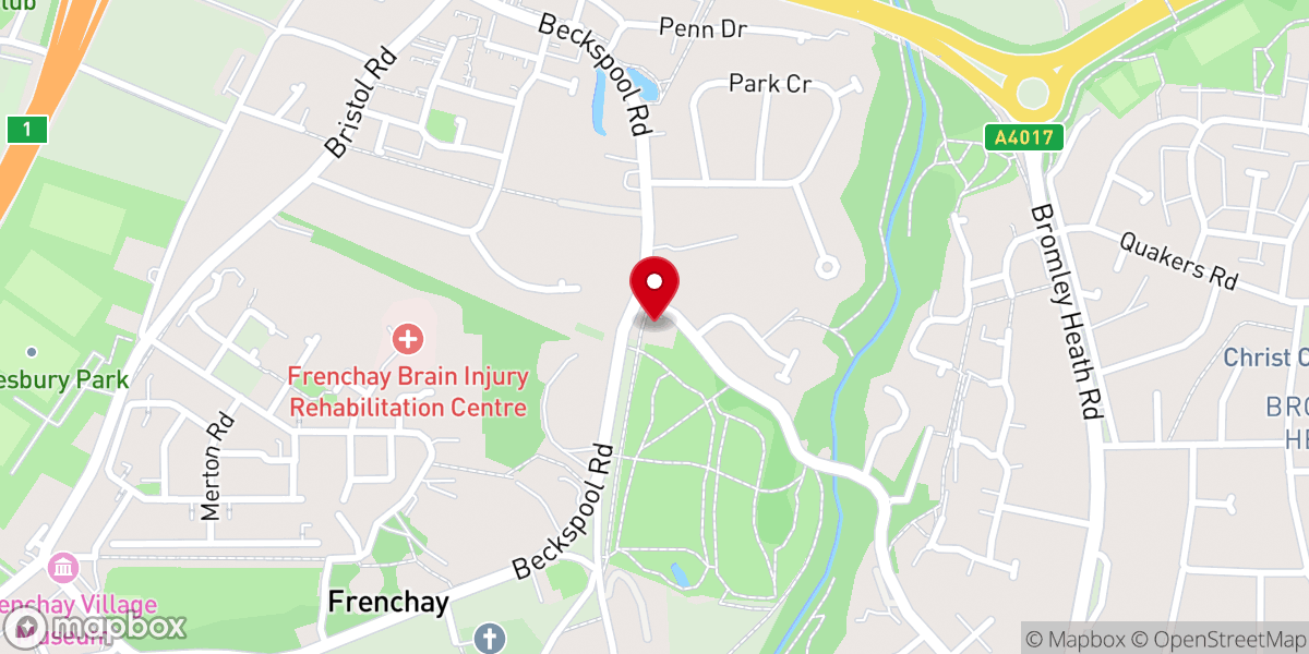 Map showing location of New Life Church Bristol