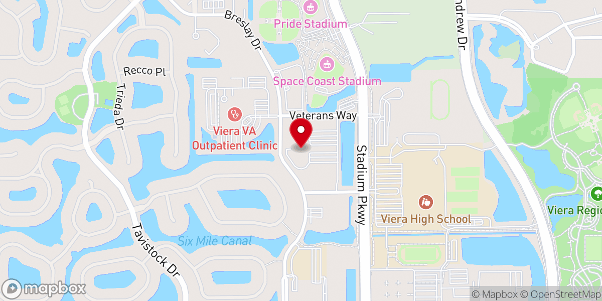 Map showing location of Calvary Chapel Viera