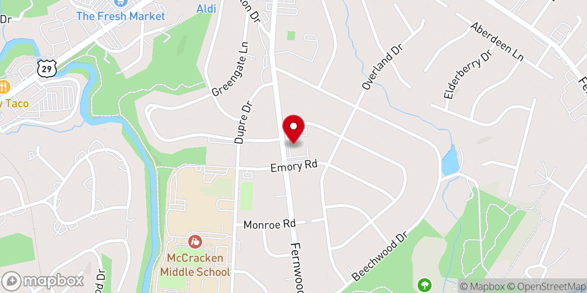 Map showing location of Westminster Presbyterian Church