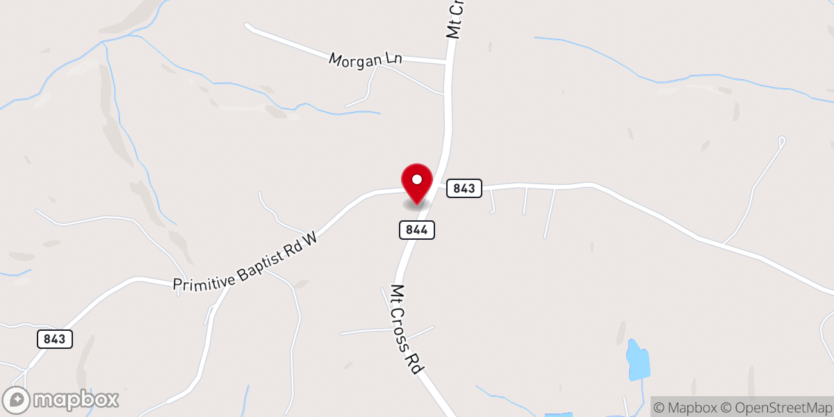 Map showing location of Canaan Church