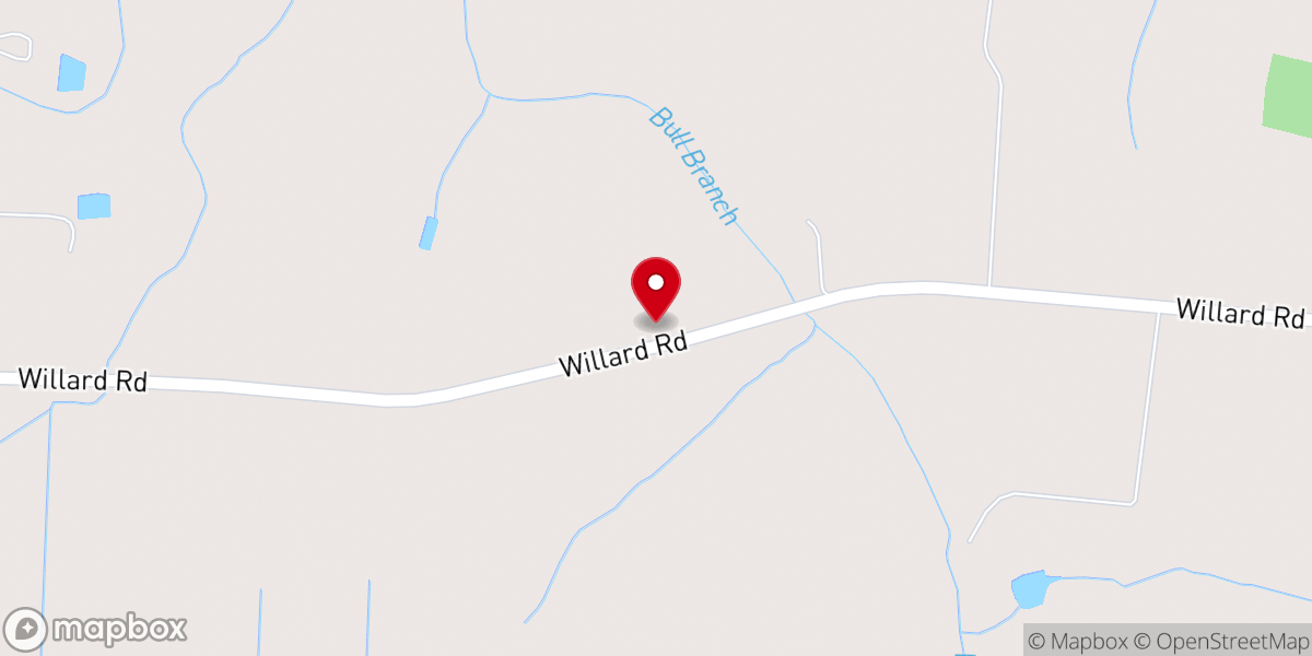 Map showing location of Antioch Church