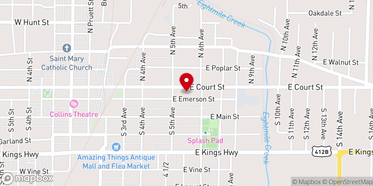 Map showing location of Griffin Memorial Methodist Church