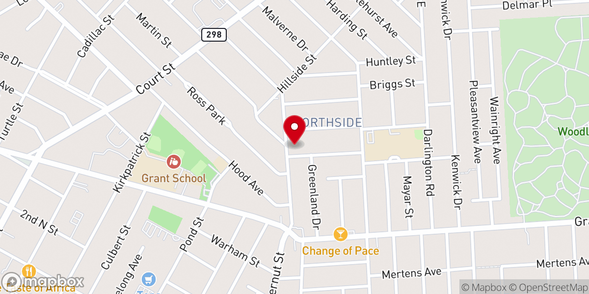 Map showing location of Gethsemane United Methodist Church