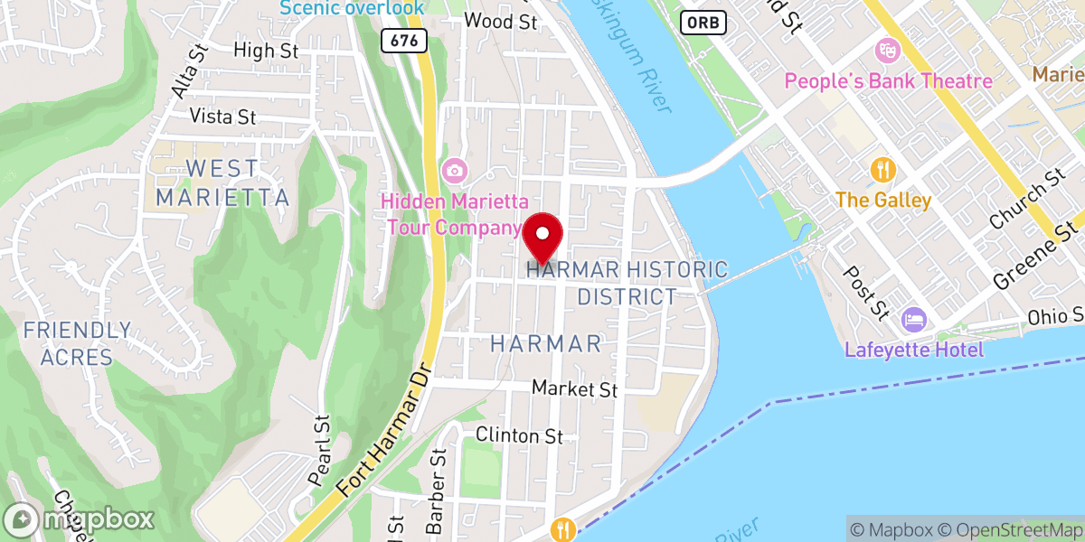 Map showing location of Open Door Baptist Church
