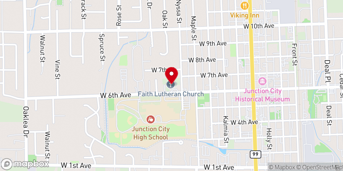 Map showing location of Faith Lutheran Church-ELCA