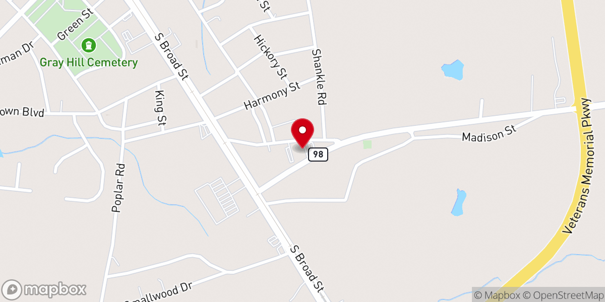 Map showing location of Madison Street Baptist Church