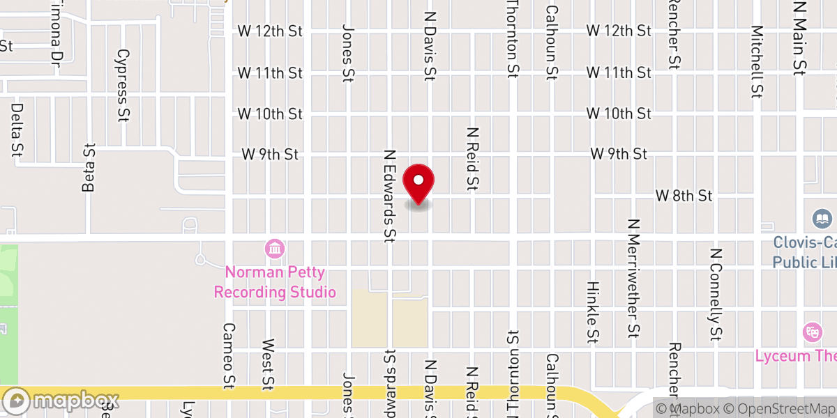 Map showing location of Calvary Baptist Church