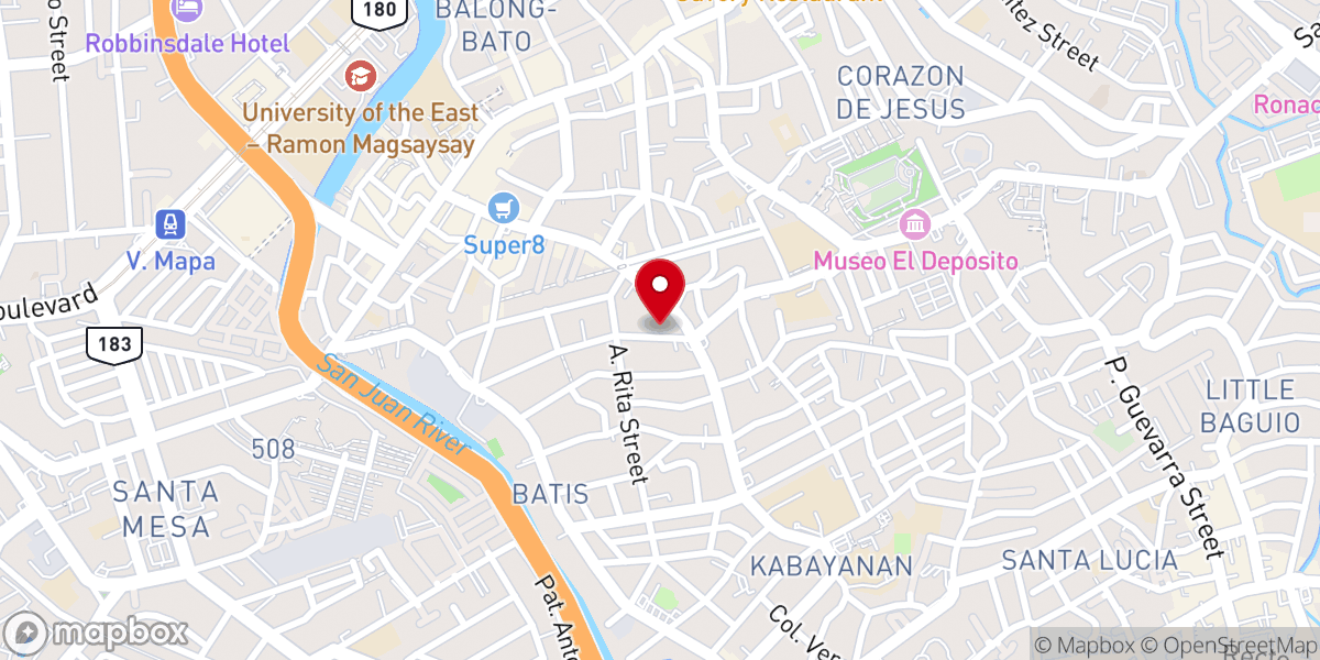 Map showing location of The Foursquare Church San Juan City