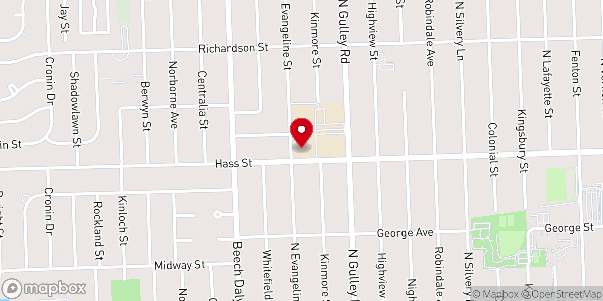 Map showing location of St. Linus Catholic Church