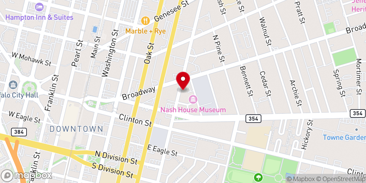 Map showing location of Michigan Street Baptist Church