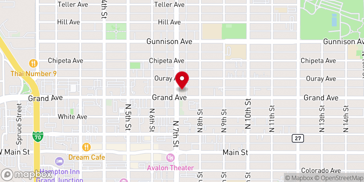 Map showing location of Grand Junction Anglican Mission
