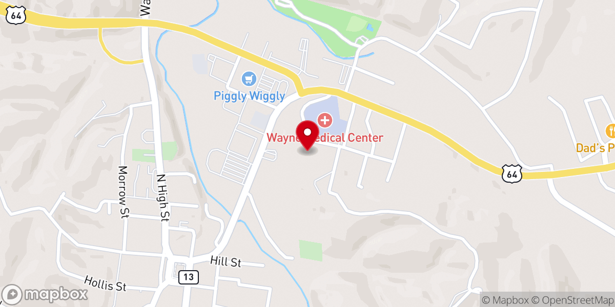 Map showing location of Waynesboro Post Acute & Rehabilitation
