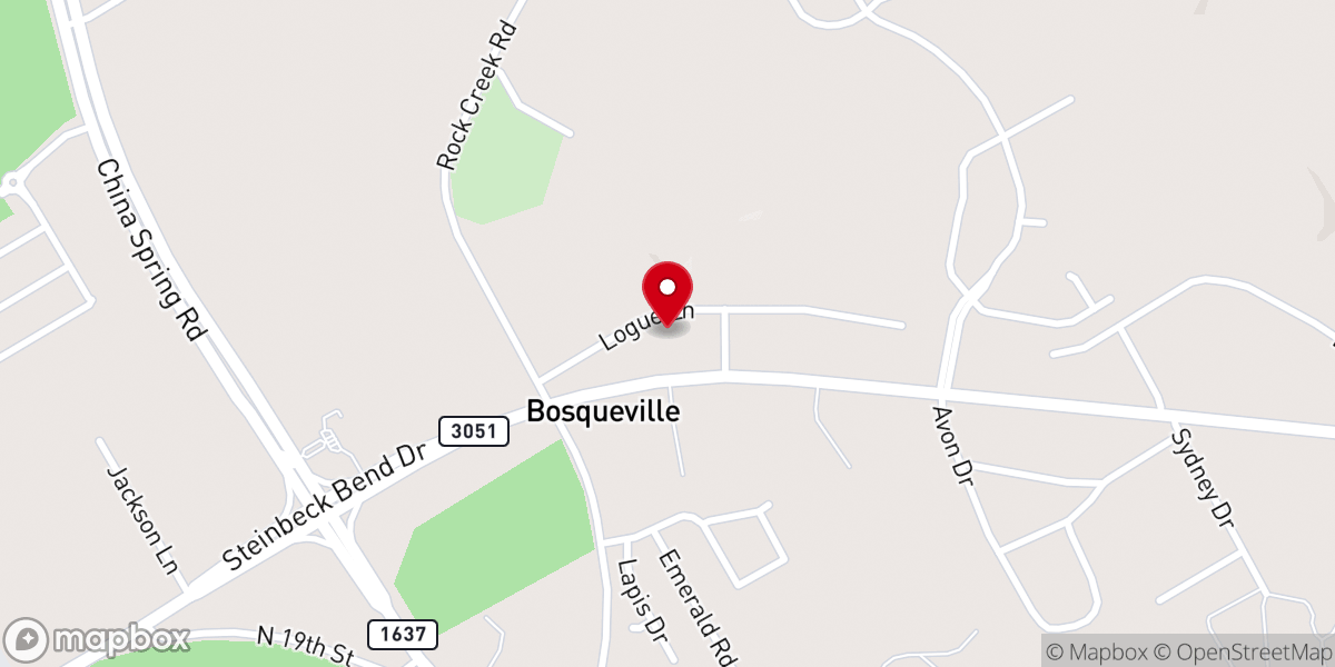 Map showing location of Greater Bosqueville Baptist Church