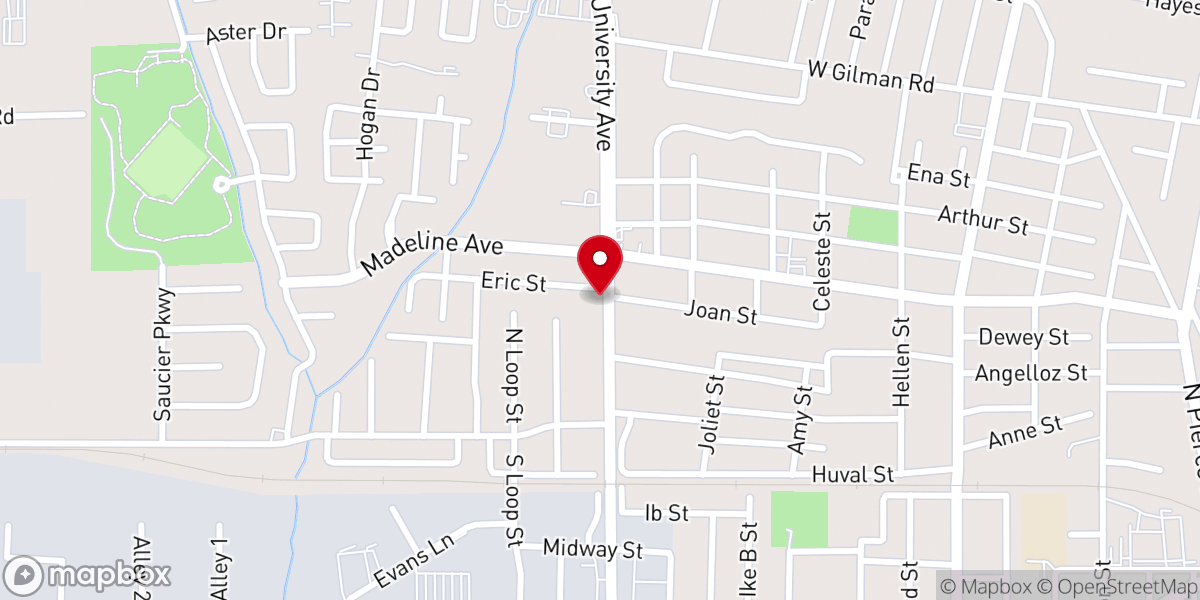 Map showing location of Acadiana Outreach Center Inc