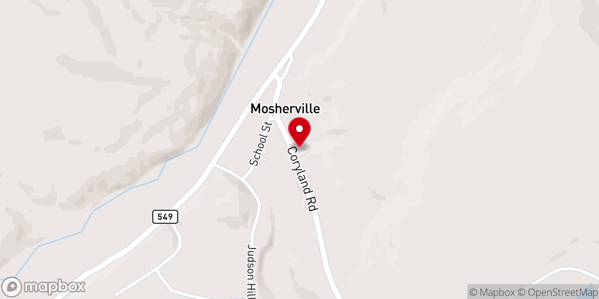 Map showing location of Mosherville Bible Church