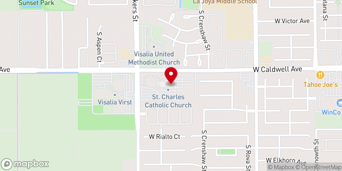 Map showing location of St. Charles Borromeo Catholic Church