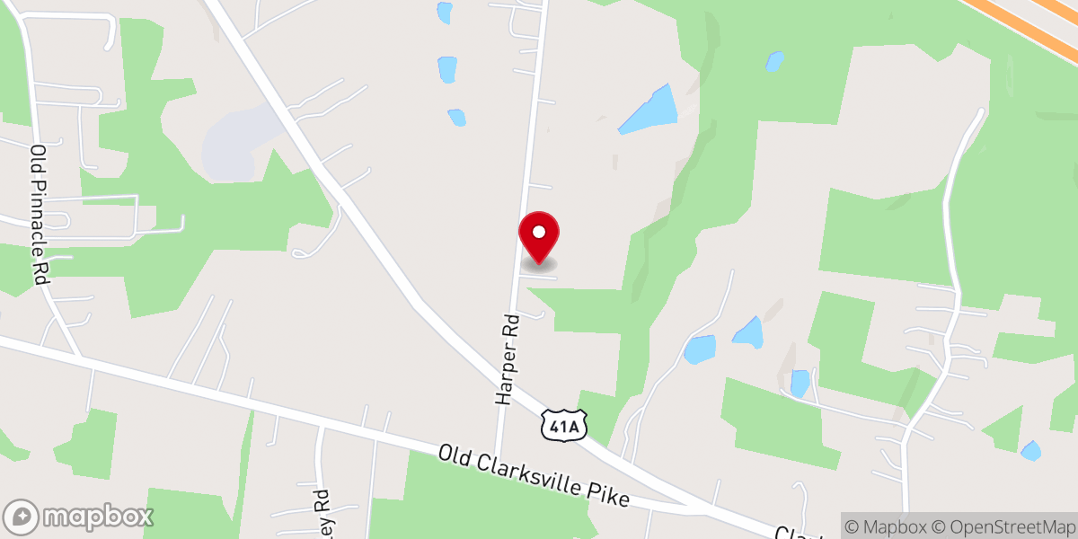 Map showing location of Harper Road Free Will Baptist