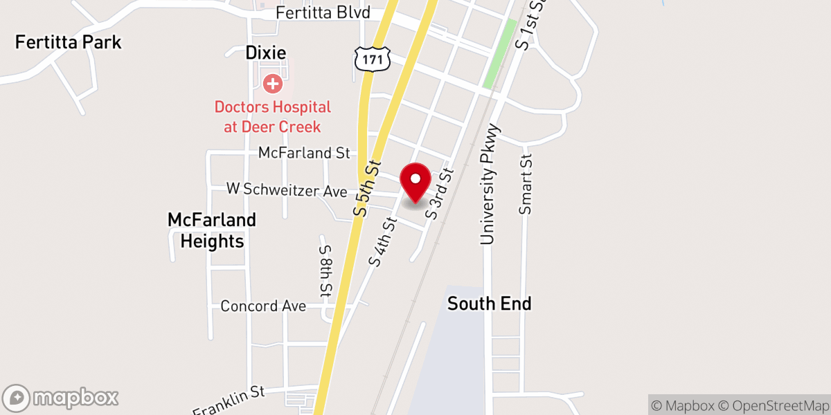 Map showing location of Vernon Parish Sheriffs Department