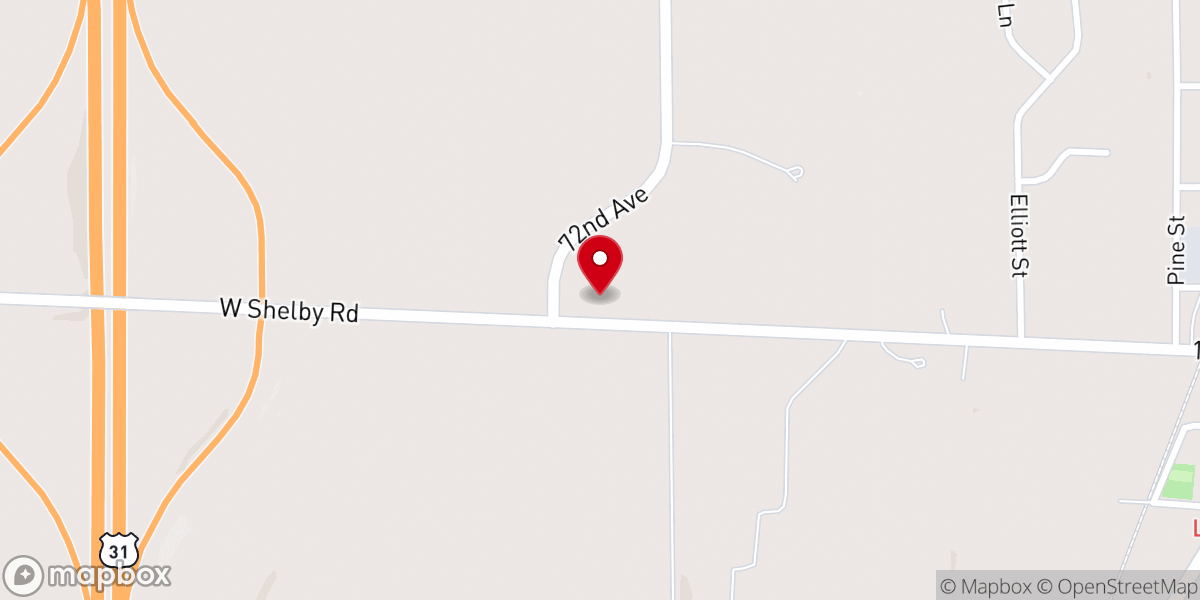 Map showing location of Shelby Road Baptist Church