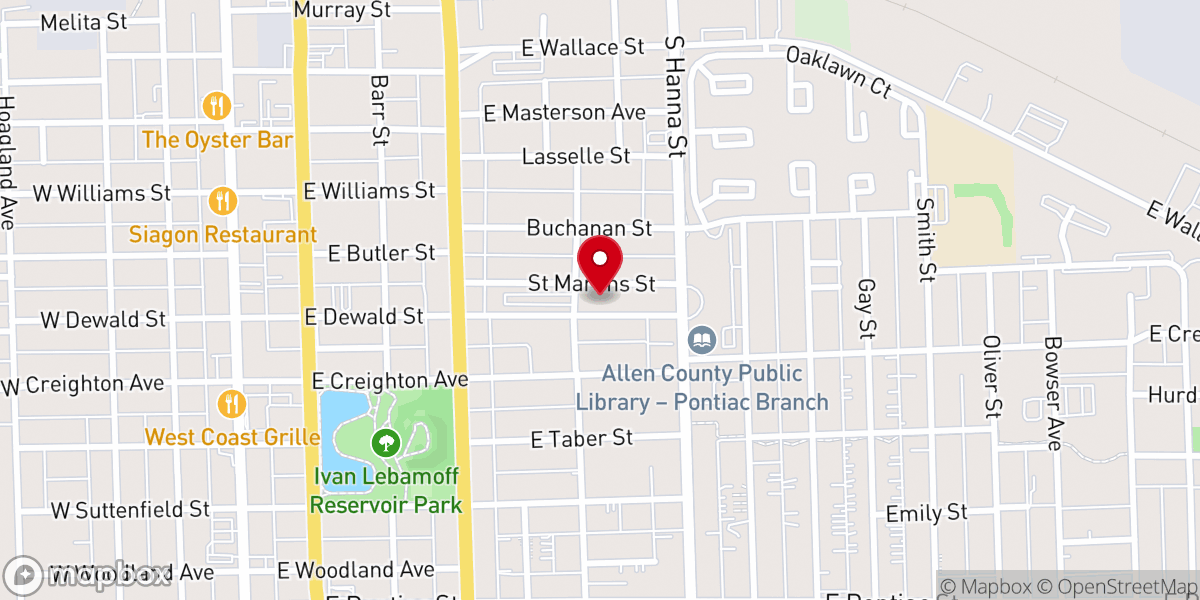Map showing location of St. Peter's Catholic Church
