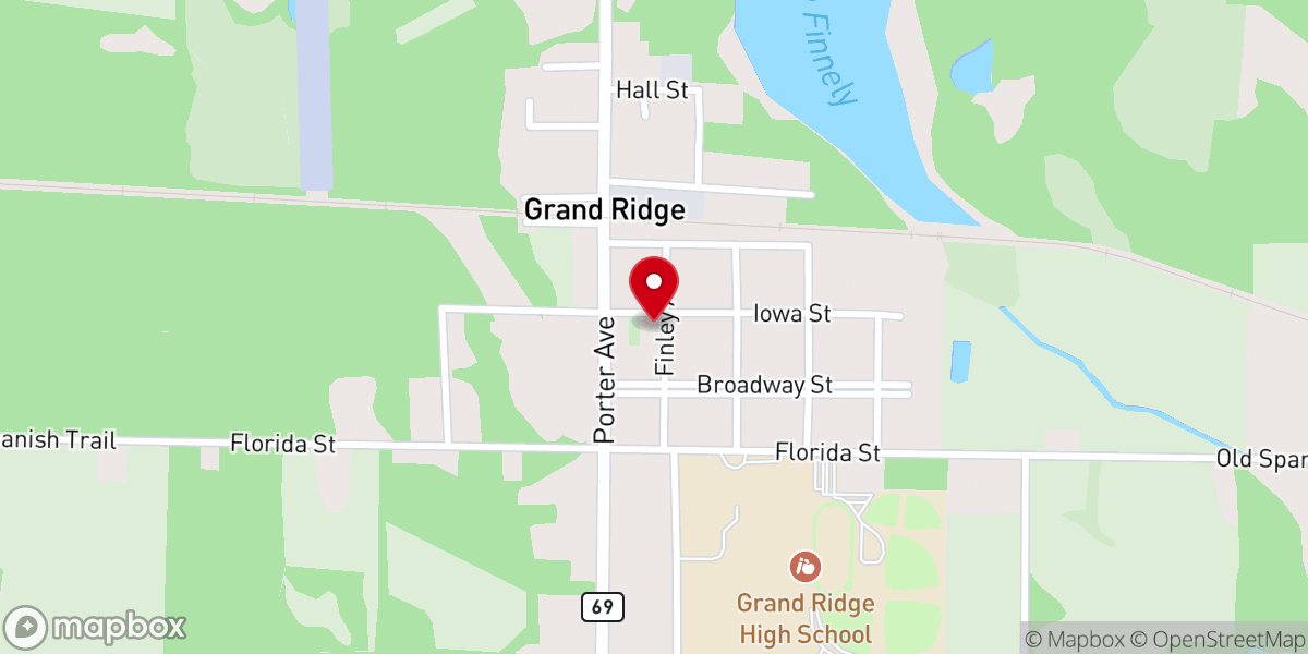 Map showing location of Grand Ridge United Methodist Church