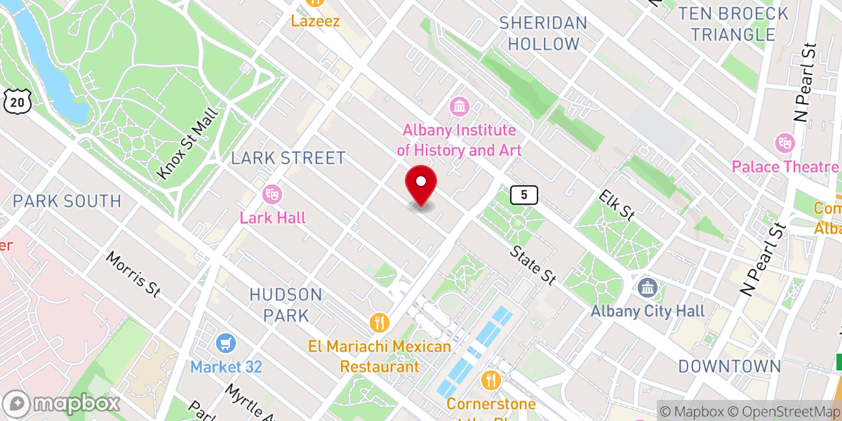 Map showing location of Westminster Presbyterian Church