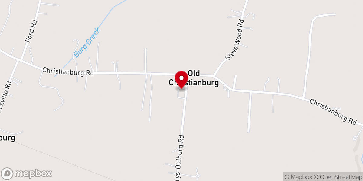 Map showing location of Christiansburg Baptist Church