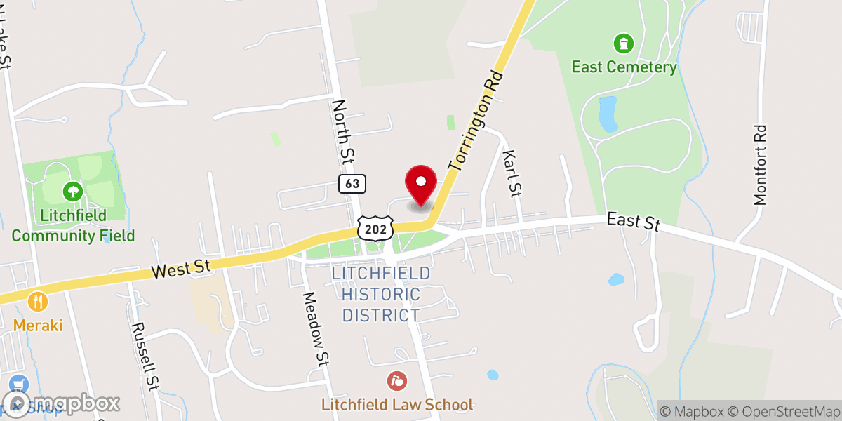 Map showing location of First Congregational Church