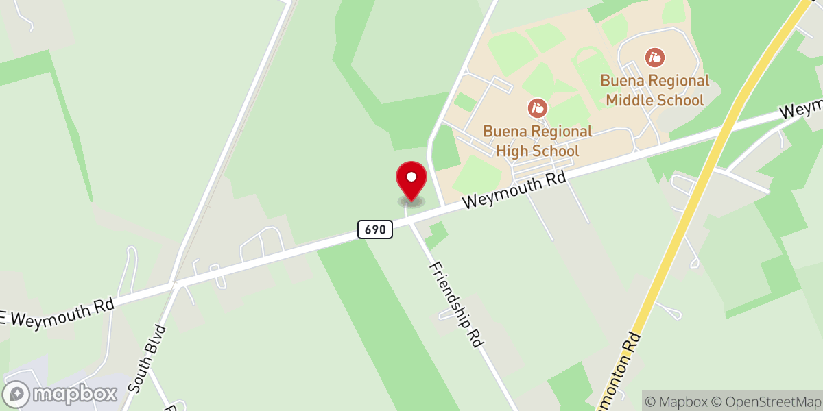 Map showing location of Friendship Church