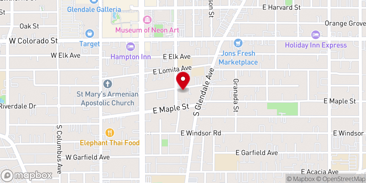 Map showing location of Glendale Filipino Seventh-day Adventist Church