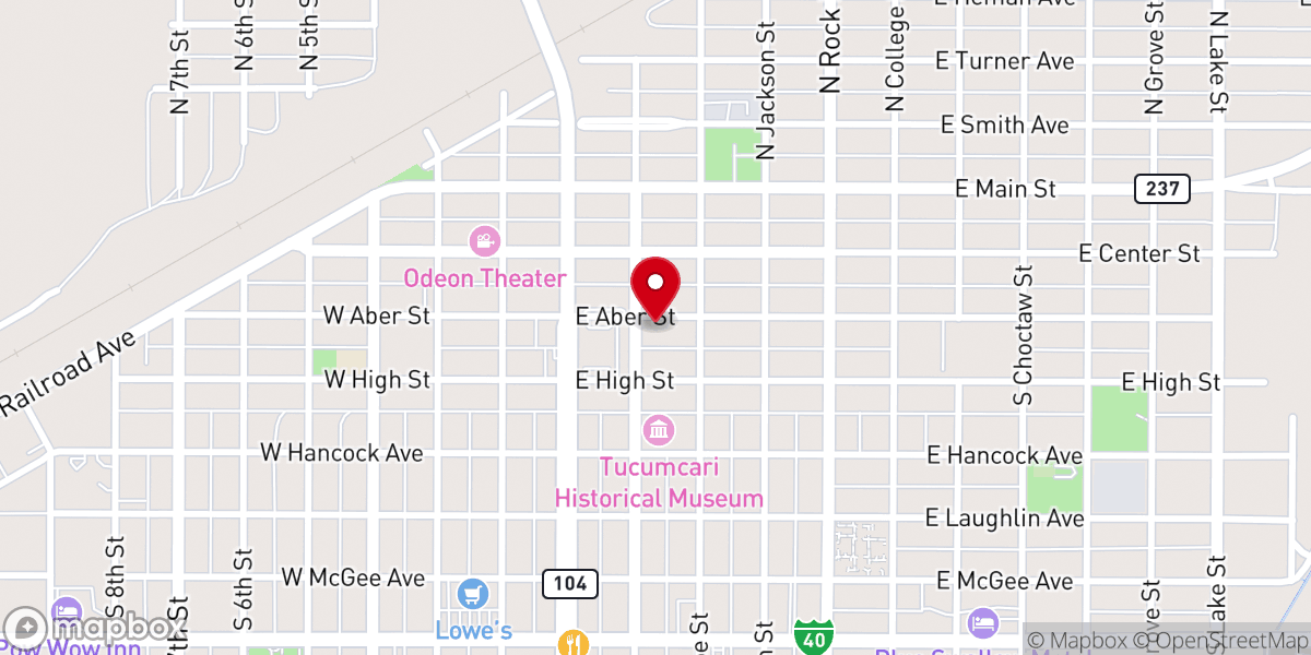 Map showing location of First Presbyterian Church, Tucumcari, NM